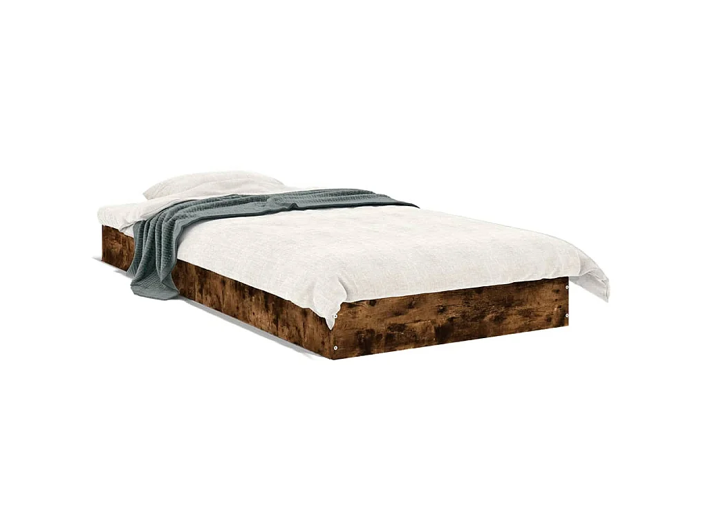 Bedframe zonder matras hout gerookt eikenkleurig 75x190 cm