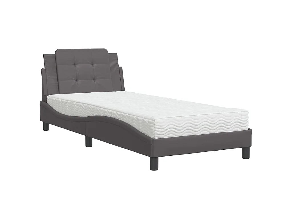 Bedframe zonder matras "Zadar" kunstleer grijs 100x200 cm
