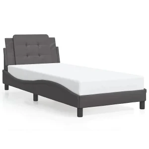 Bedframe zonder matras "Zadar" kunstleer grijs 90×190 cm Bedframe zonder matras "Zadar" kunstleer grijs 90×190 cm