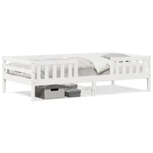 Bedframe zonder matras massief grenenhout wit 75×190 cm Bedframe zonder matras massief grenenhout wit 75×190 cm