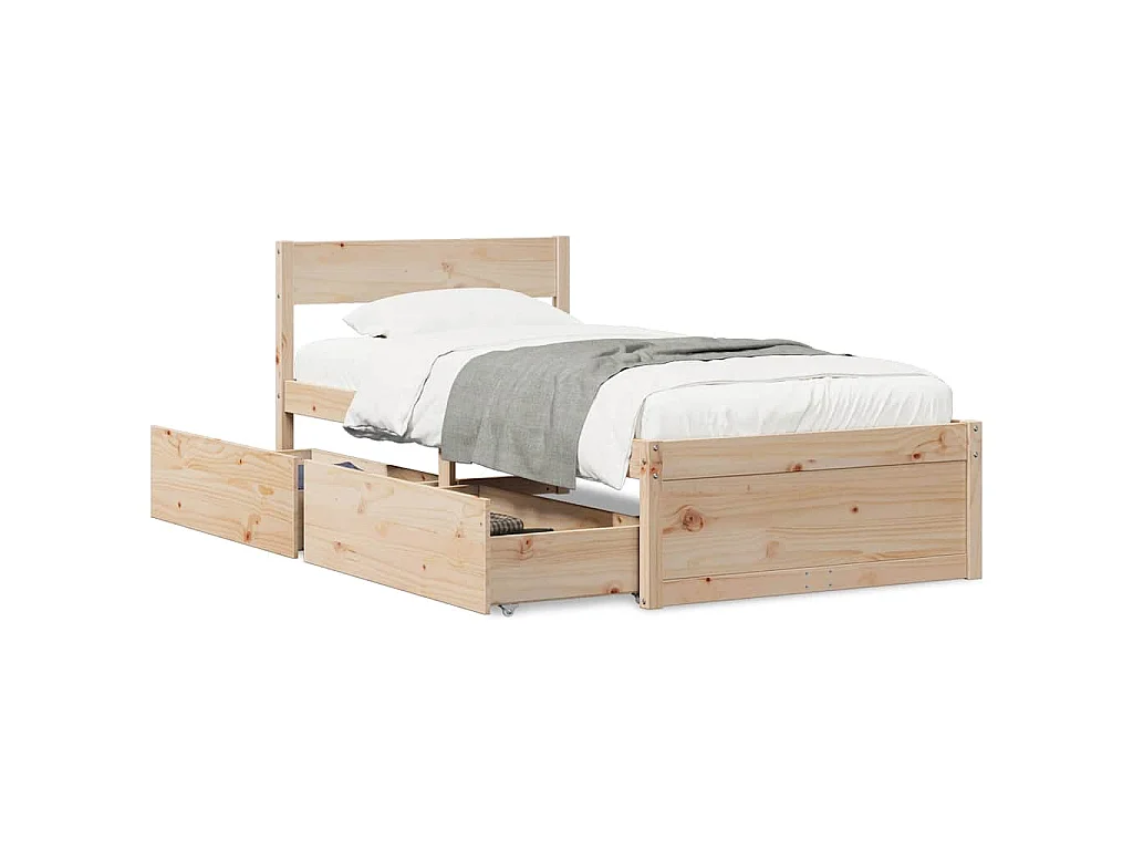 Bedframe zonder matras massief grenenhout 90x190 cm