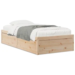 Bedframe zonder matras massief grenenhout 75×190 cm Bedframe zonder matras massief grenenhout 75×190 cm