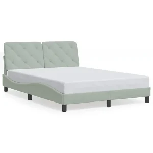Bedframe zonder matras 120×200 cm fluweel lichtgrijs Bedframe zonder matras 120×200 cm fluweel lichtgrijs