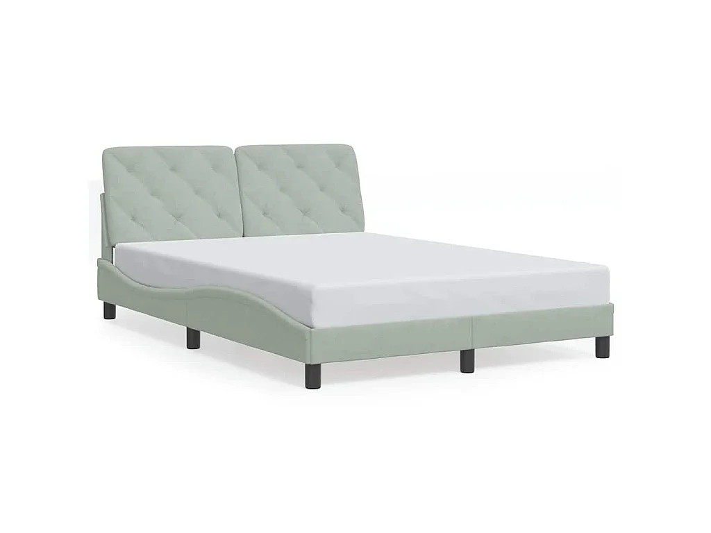 Bedframe zonder matras 120x200 cm fluweel lichtgrijs