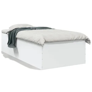 Bedframe bewerkt hout wit 90×190 cm