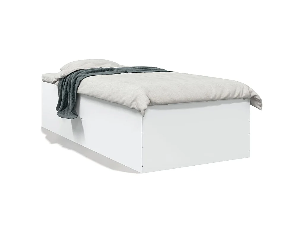 Bedframe bewerkt hout wit 90x190 cm