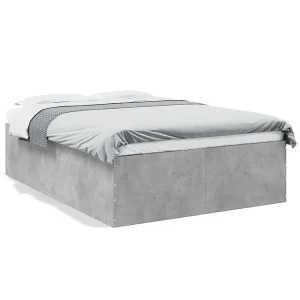 Bedframe bewerkt hout betongrijs 135×190 cm Bedframe bewerkt hout betongrijs 135×190 cm