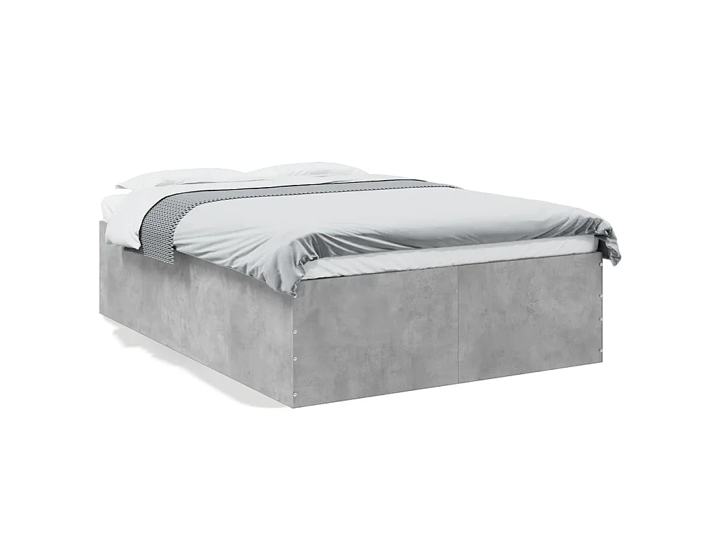 Bedframe bewerkt hout betongrijs 135x190 cm