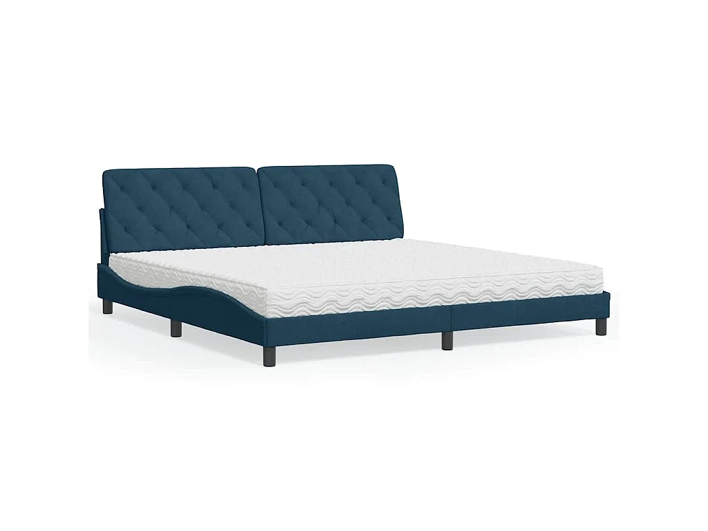 Bed met matras fluweel blauw 200x200 cm