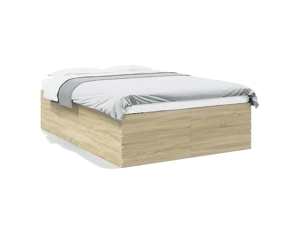Bedframe bewerkt hout sonoma eikenkleurig 120x200 cm