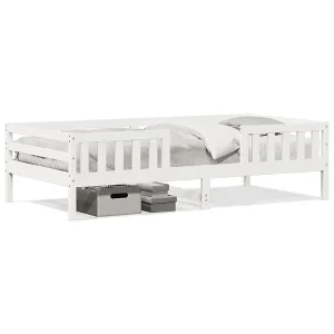Bedframe zonder matras massief grenenhout wit 90×200 cm Bedframe zonder matras massief grenenhout wit 90×200 cm