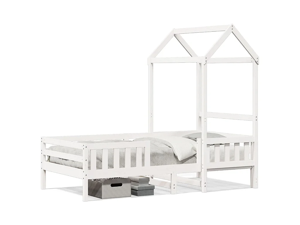Bedframe met huisje massief grenenhout wit 80x200 cm