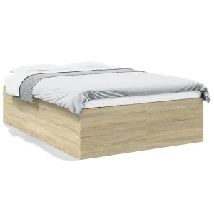 Bedframe bewerkt hout sonoma eikenkleurig 120×190 cm Bedframe bewerkt hout sonoma eikenkleurig 120×190 cm