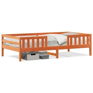 Bedframe zonder matras massief grenenhout wasbruin 90×190 cm Bedframe zonder matras massief grenenhout wasbruin 90×190 cm