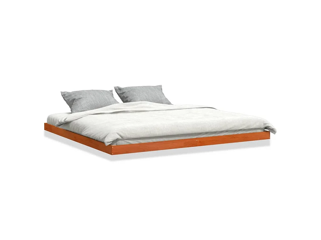 Bedframe massief grenenhout wasbruin 180x200 cm