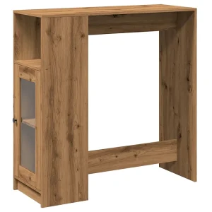 Bartafel met rekken 101x40x103,5 cm hout artisanaal eikenkleur Bartafel met rekken 101x40x103,5 cm hout artisanaal eikenkleur