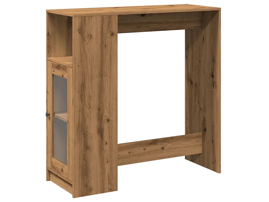 Bartafel met rekken 101x40x103,5 cm hout artisanaal eikenkleur