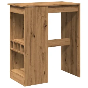 Bartafel met rekken 90×47,5×103,5 cm hout artisanaal eikenkleur Bartafel met rekken 90×47,5×103,5 cm hout artisanaal eikenkleur