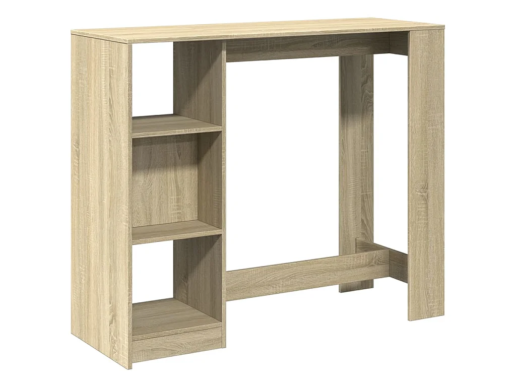 Bartafel met schap 124x46x103,5 cm hout sonoma eikenkleur