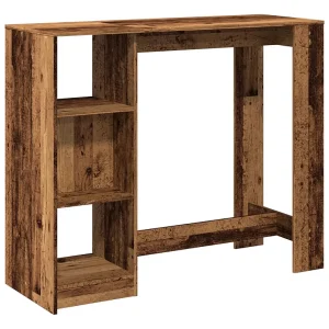 Bartafel met schap 124x46x103,5 cm bewerkt hout oud houtkleurig Bartafel met schap 124x46x103,5 cm bewerkt hout oud houtkleurig