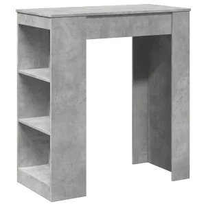 Bartafel met rekken 95x47x103,5 cm bewerkt hout betongrijs Bartafel met rekken 95x47x103,5 cm bewerkt hout betongrijs