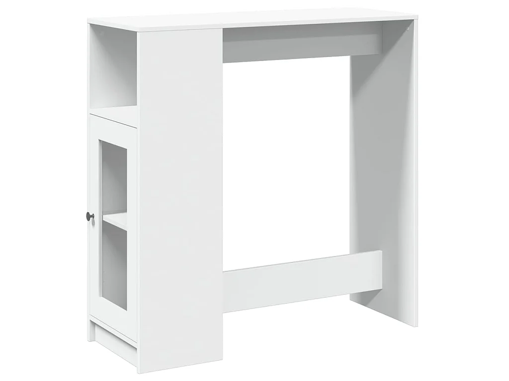 Bartafel met rekken 101x40x103,5 cm bewerkt hout wit