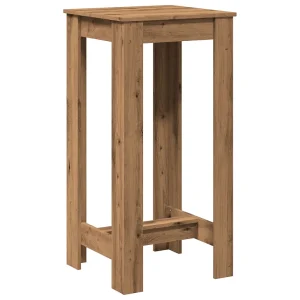 Bartafel 51x50x103,5 cm bewerkt hout artisanaal eikenkleurig Bartafel 51x50x103,5 cm bewerkt hout artisanaal eikenkleurig