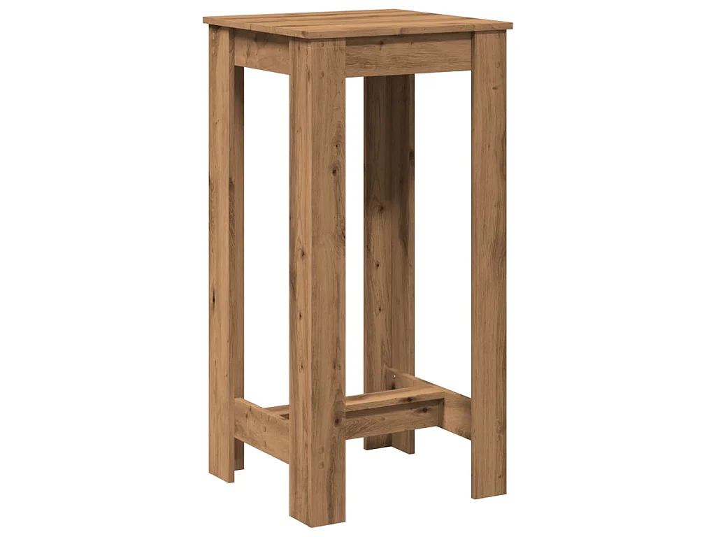 Bartafel 51x50x103,5 cm bewerkt hout artisanaal eikenkleurig