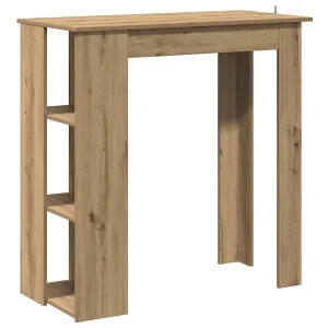 Bartafel met schap 102x50x103,5cm bewerkt hout artisanaal eiken Bartafel met schap 102x50x103,5cm bewerkt hout artisanaal eiken
