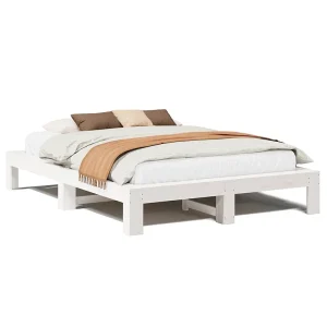 Bedframe zonder matras massief grenenhout wit 150×200 cm Bedframe zonder matras massief grenenhout wit 150×200 cm