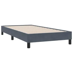Bedframe zonder matras 90×220 cm fluweel donkergrijs Bedframe zonder matras 90×220 cm fluweel donkergrijs
