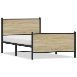 Bedframe zonder matras metaal sonoma eikenkleurig 100×190 cm Bedframe zonder matras metaal sonoma eikenkleurig 100×190 cm