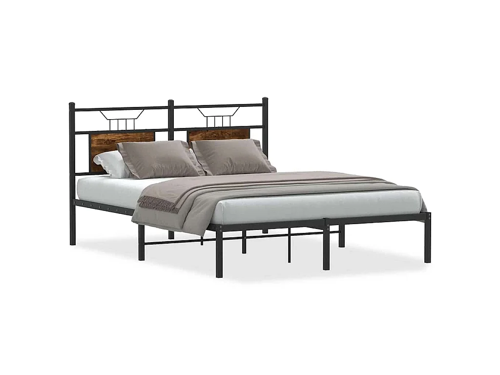 Bedframe zonder matras hout gerookt eikenkleurig 137x190 cm