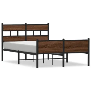 Bedframe zonder matras bewerkt hout bruin eikenkleur 120×200 cm Bedframe zonder matras bewerkt hout bruin eikenkleur 120×200 cm