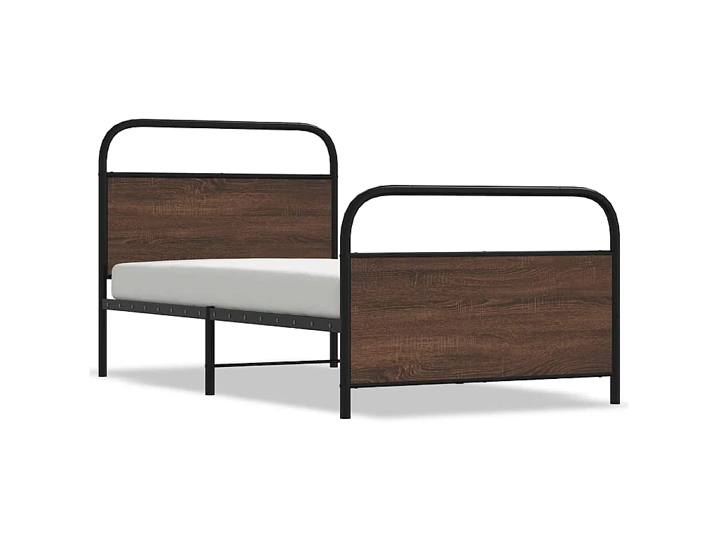 Bedframe zonder matras bewerkt hout bruin eikenkleur 107x203 cm