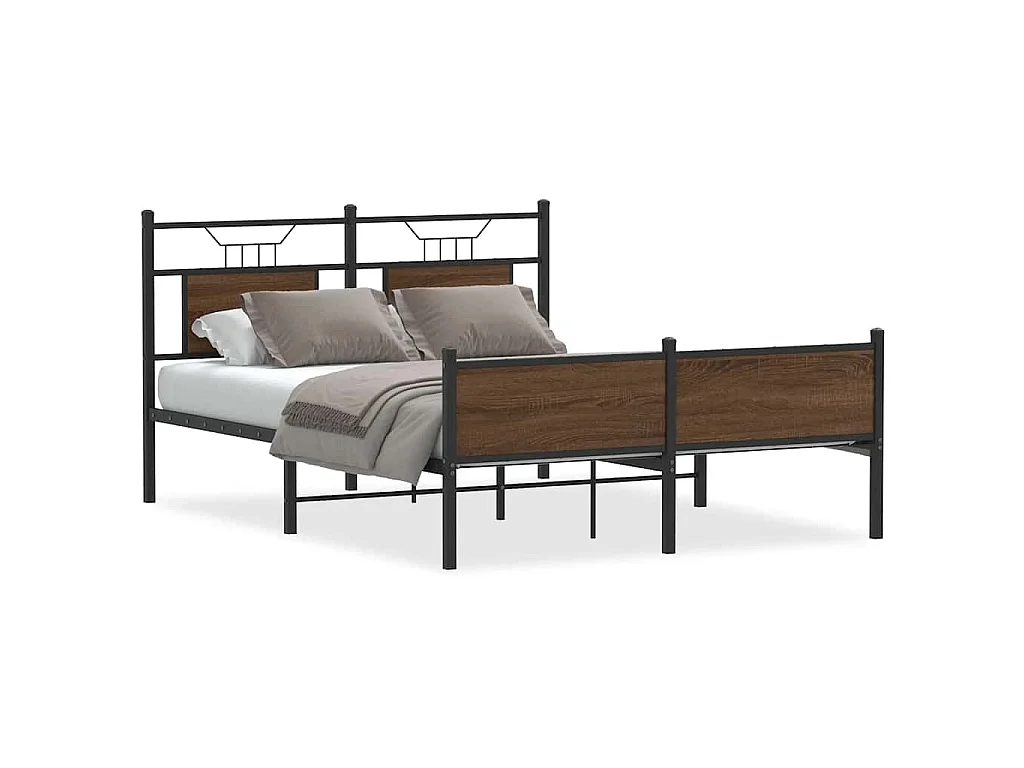Bedframe zonder matras bewerkt hout bruin eikenkleur 140x200 cm