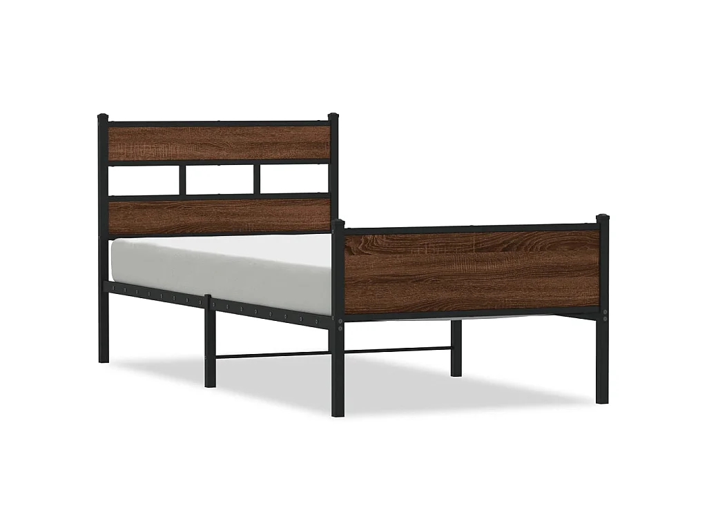 Bedframe zonder matras bewerkt hout bruin eikenkleur 80x200 cm