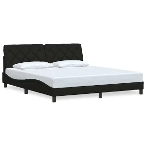 Bedframe zonder matras stof zwart 180×200 cm Bedframe zonder matras stof zwart 180×200 cm