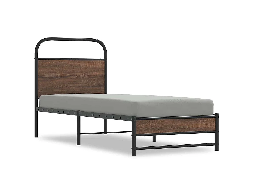 Bedframe zonder matras bewerkt hout bruin eikenkleur 80x200 cm