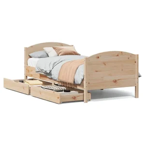 Bedframe zonder matras massief grenenhout 75×190 cm Bedframe zonder matras massief grenenhout 75×190 cm