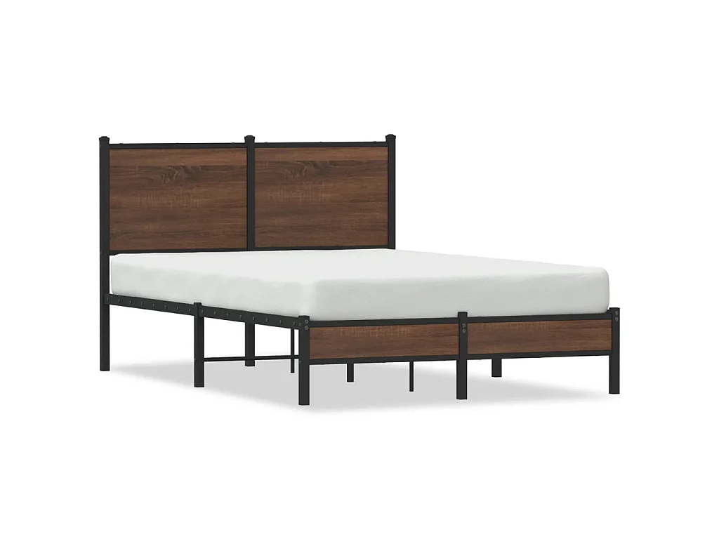 Bedframe zonder matras metaal bruin eikenkleurig 120x200 cm