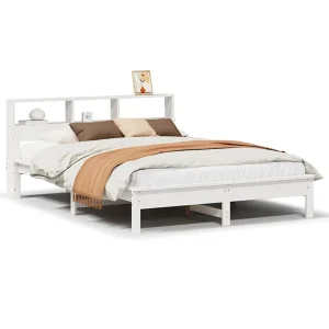 Bedframe zonder matras massief grenenhout wit 160×200 cm Bedframe zonder matras massief grenenhout wit 160×200 cm