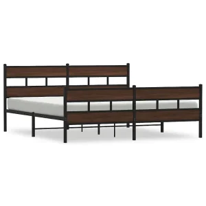 Bedframe zonder matras metaal bruin eikenkleur 183×213 cm