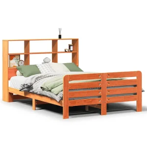 Bedframe zonder matras massief grenenhout wasbruin 120×190 cm Bedframe zonder matras massief grenenhout wasbruin 120×190 cm