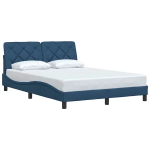 Bedframe zonder matras 120×200 cm stof blauw Bedframe zonder matras 120×200 cm stof blauw