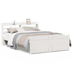 Bedframe met hoofdeinde zonder matras 160×200 cm wit Bedframe met hoofdeinde zonder matras 160×200 cm wit