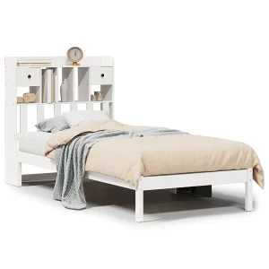 Bed met boekenkast zonder matras grenenhout wit 75×190 cm Bed met boekenkast zonder matras grenenhout wit 75×190 cm