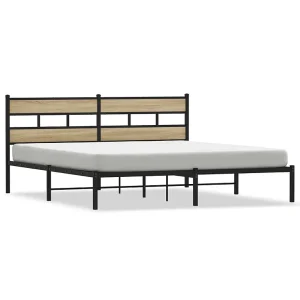 Bedframe zonder matras metaal sonoma eikenkleurig 193×203 cm Bedframe zonder matras metaal sonoma eikenkleurig 193×203 cm