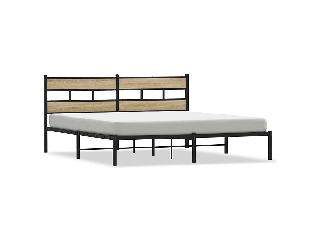 Bedframe zonder matras metaal sonoma eikenkleurig 193x203 cm