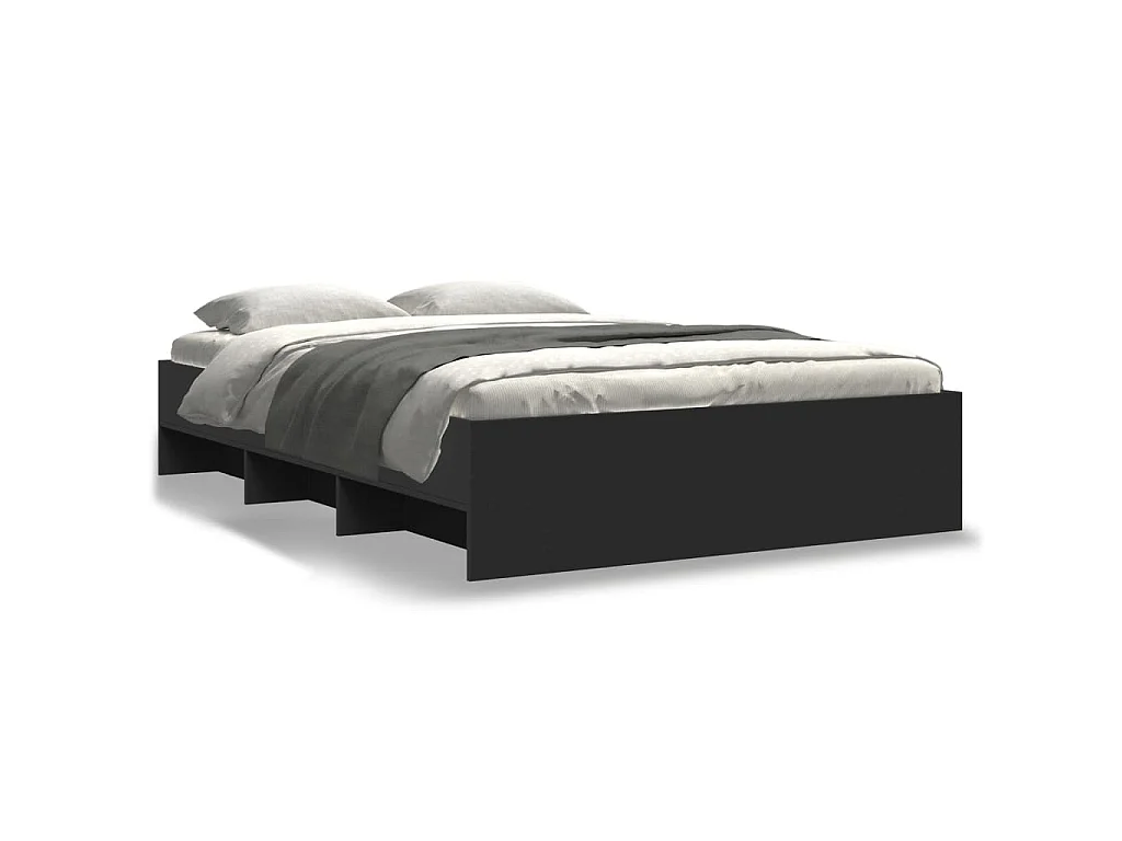 Bedframe bewerkt hout zwart 120x200 cm